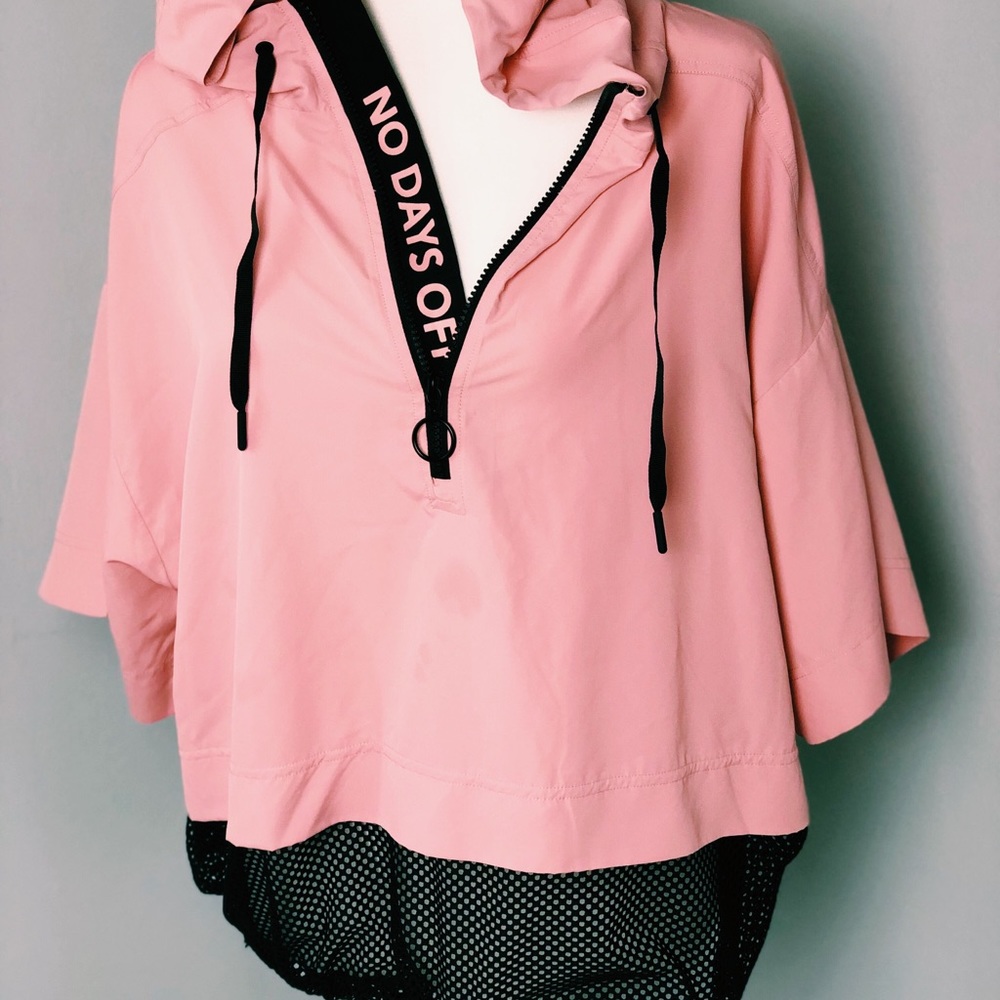 Hooded Pink Wind Breaker with mesh bottom